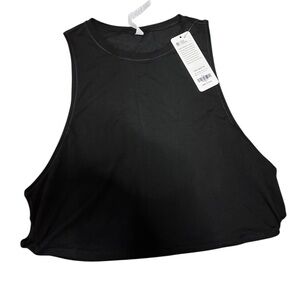 CRZ YOGA Black Sleeveless Crop Tank Top